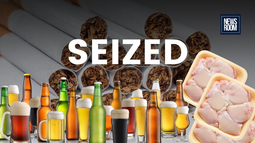 GRA/CANU seize alcohol, foreign chicken & cigarettes at No. 66 Village