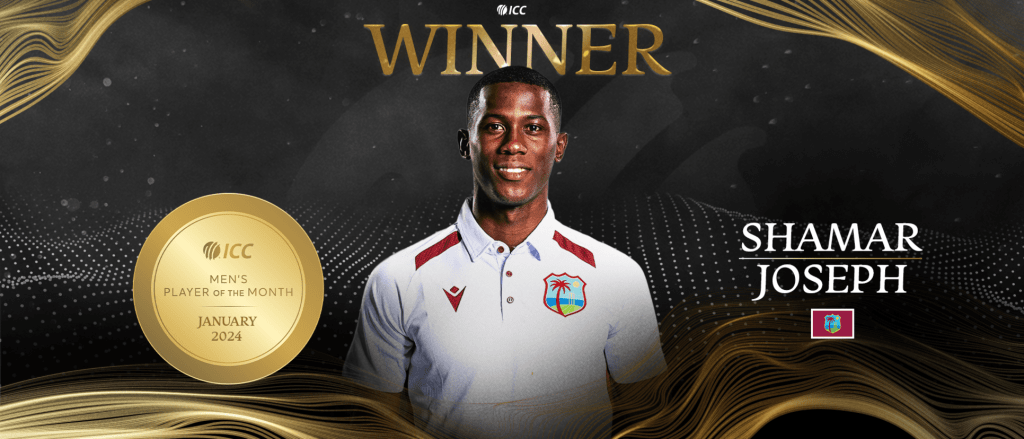 Shamar Joseph is ICC Player-of-the-Month for January 2024