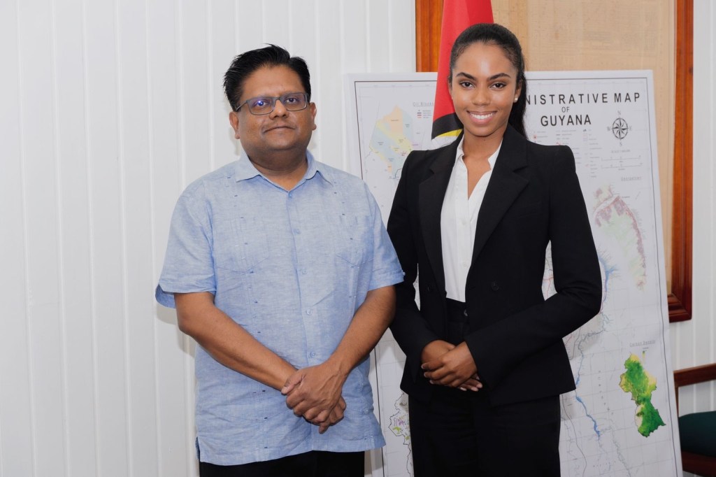 Miss World Guyana briefs Finance Minister on Financial Literacy Project