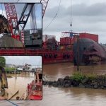 To boost maritime safety, decades-old ‘Torani’ wreck being removed from Mazaruni River