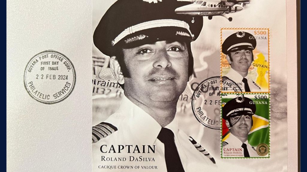 Commemorative stamp honours legacy of Guyanese aviator Captain Roland DaSilva