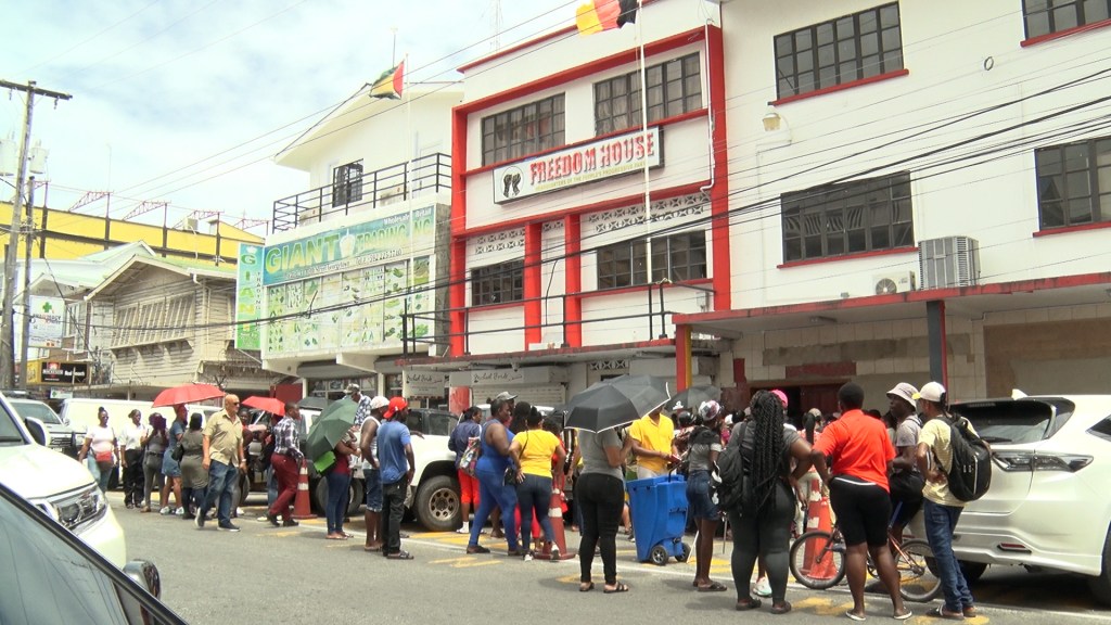 Large crowds flock Freedom House as ‘rumour’ of cash distributions swirls
