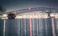 en-images :-un-pont-s’effondre-a-baltimore-apres-avoir-ete-percute-par-un-navire