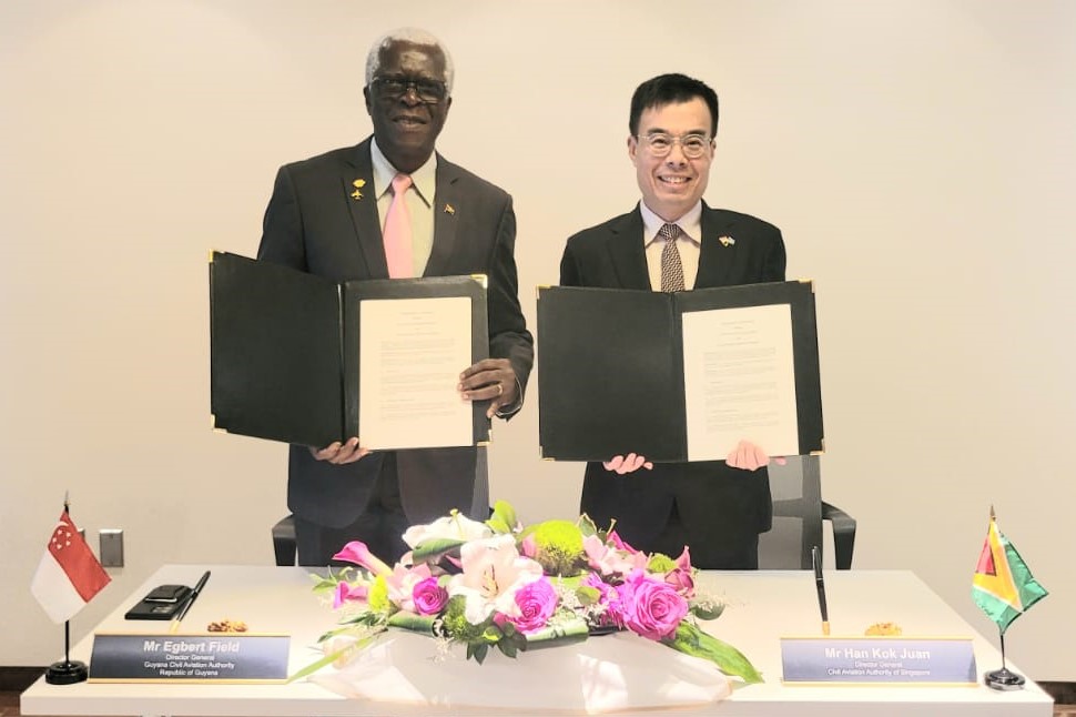 Guyana, Singapore aviation authorities sign new partnership agreement