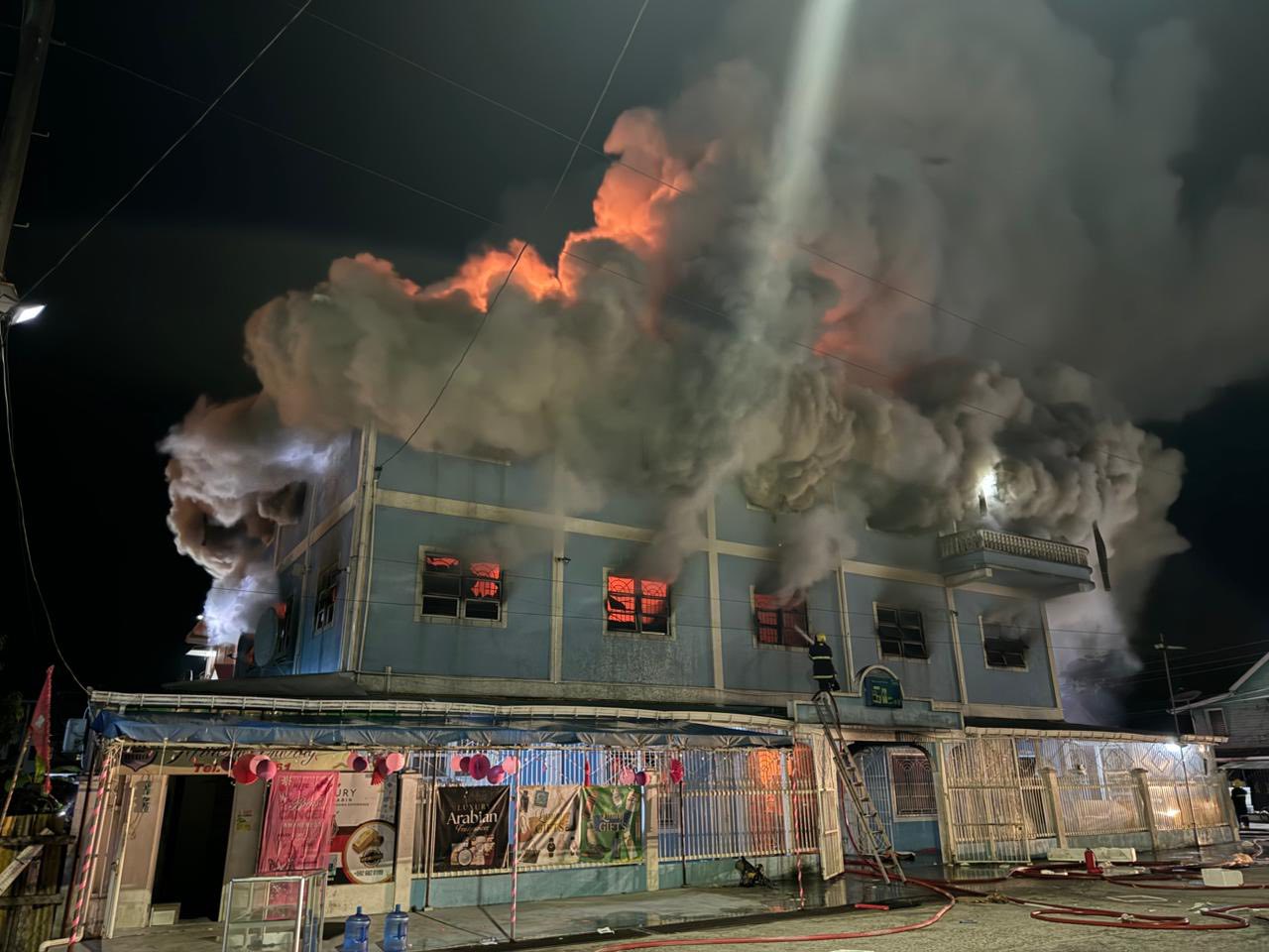 Fire destroys Bartica three-storey building