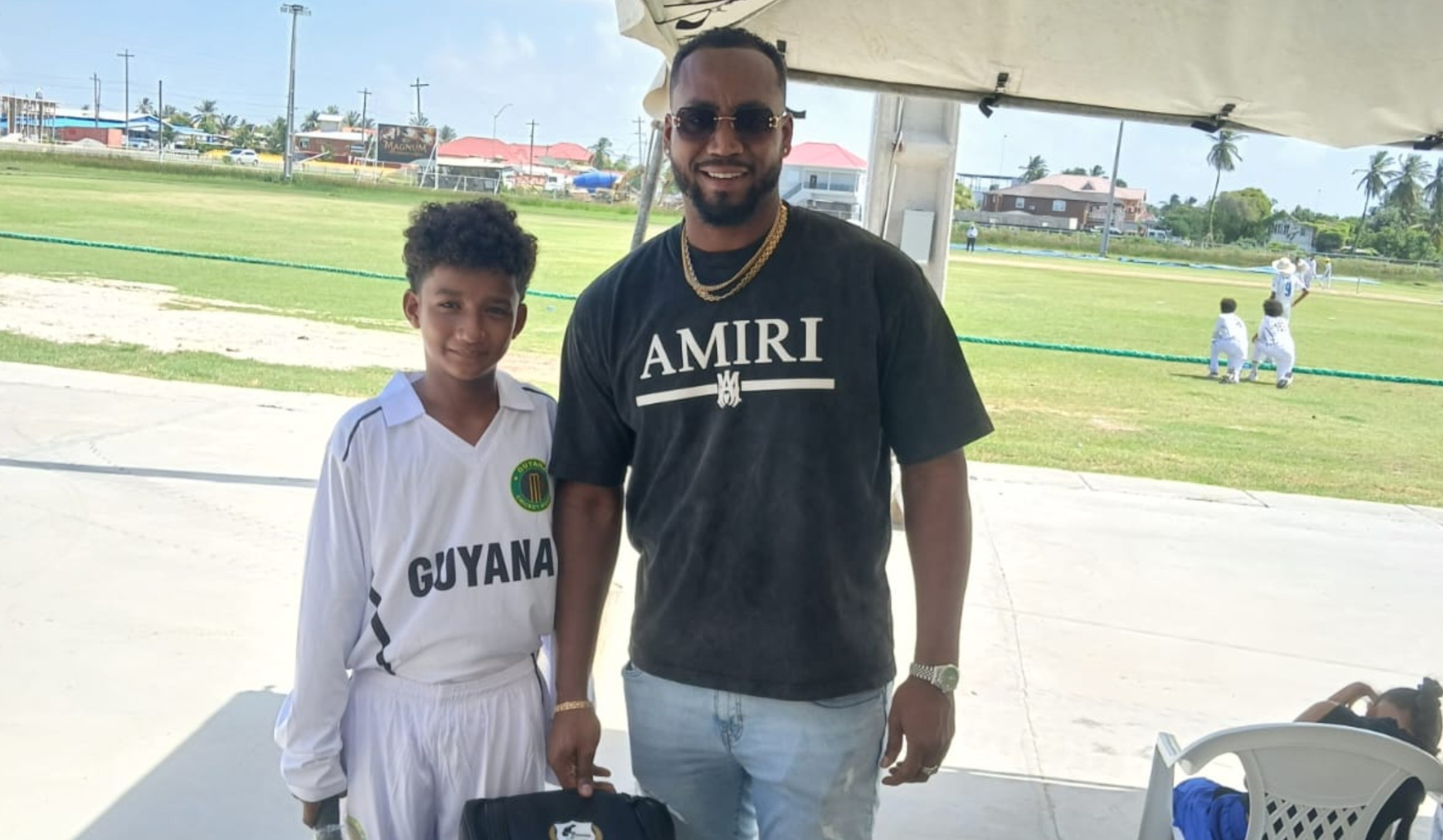 Heyliger gives back to Essequibo youth cricketers