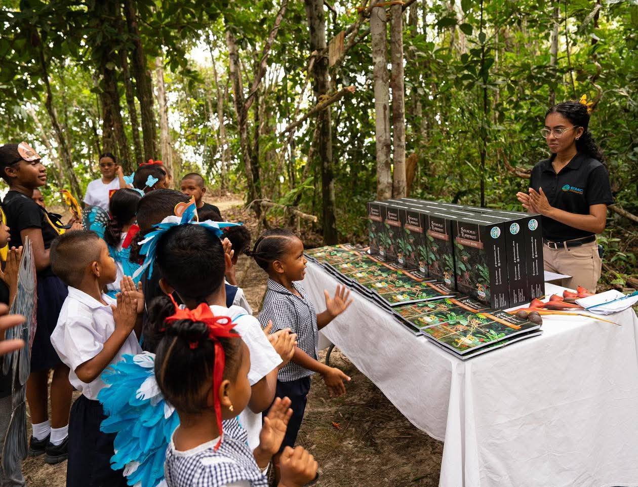 Minister Parag charges Saxacalli pupils to be environmental leaders at Rainforest book launch
