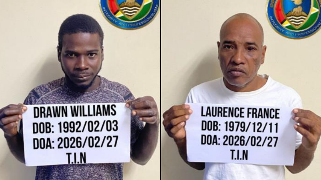 Two men arrested after ganja, cocaine found in Lethem 
