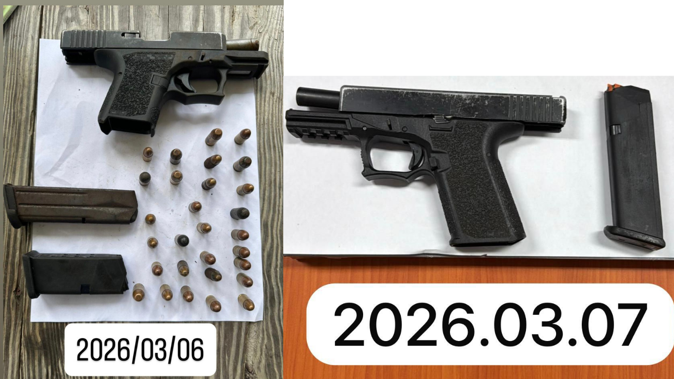 Two in custody after Police seize firearms in West Ruimveldt, Corriverton operations