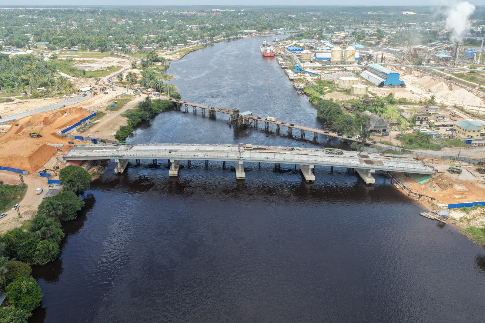New Wismar-Mackenzie Bridge in Linden 97% complete; secondary connections accelerated
