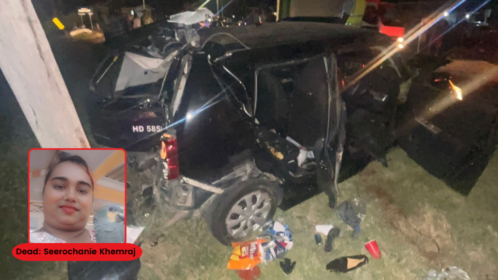 Driver, passenger killed in Mahaicony crash after overtaking attempt