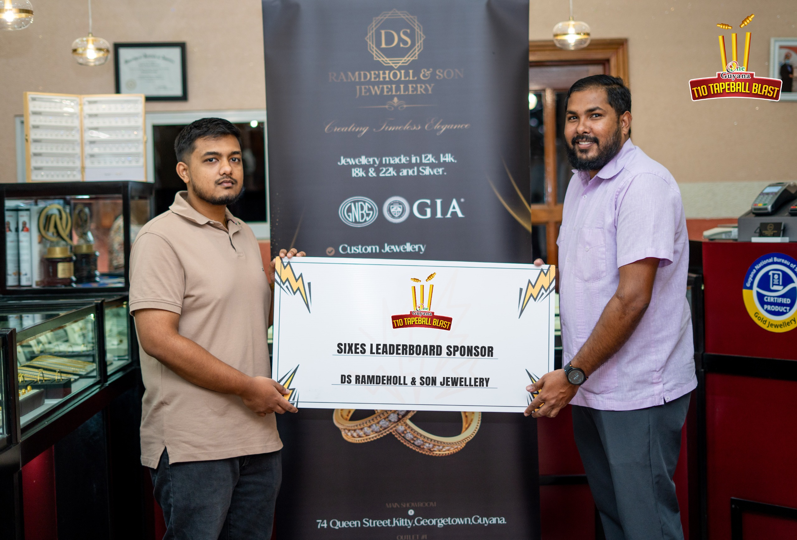 D&S Ramdeholl & Son Jewellery to reward ‘Most Sixes’ in One Guyana T10 Blast