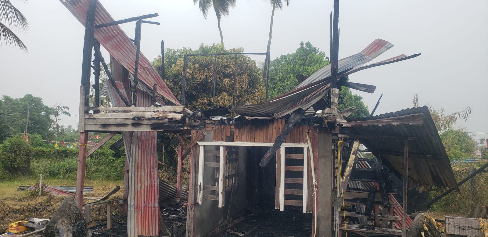 Five homeless as fire destroys Port Mourant house, arson suspected